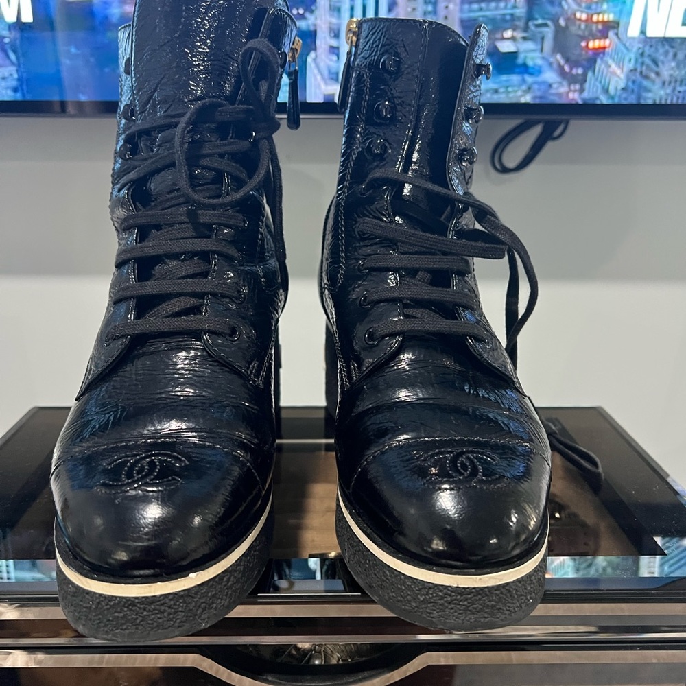Chanel high top boots
